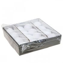 Artikel Witte bolkaarsen, hoogwaardige tafeldecoratie, sfeervolle verlichting voor bruiloften, Advent, Ø60mm, set van 16