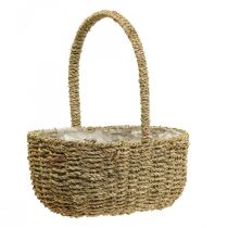 Decoratieve mand met handvat plantenmand bloemenmand 23×31×37cm
