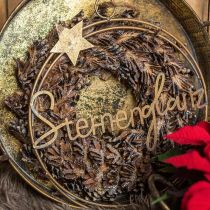 Artikel Sierkranskegels Kerstkrans bruin, glitter Ø30cm