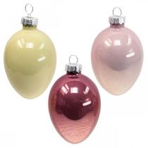 Artikel Deco paaseieren om glas op te hangen roze/groene paasdecoratie 6 stuks