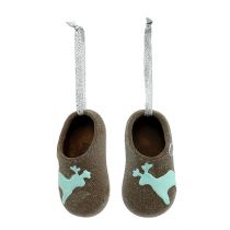 Artikel Decoratieve pantoffels 9,5cm bruin 6st
