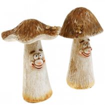 Artikel Decoratieve paddenstoelen herfstdecoratie grappige paddenstoelen Ø7/9cm H13cm 2st
