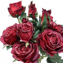 Decoratieve rozen rode kunstrozen zijden bloemen 50cm 3st