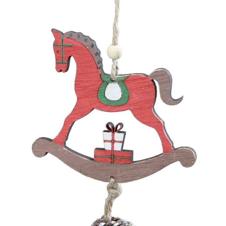Artikel Decoratief hobbelpaard houten hangende decoratie Kerstmis Rood 37cm 2st