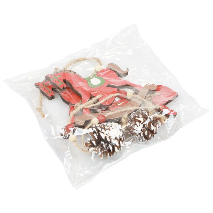 Artikel Decoratief hobbelpaard houten hangende decoratie Kerstmis Rood 37cm 2st