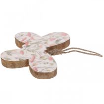 Artikel Deco vlinder houten deco hanger patroon 15x12x2cm