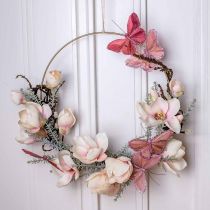 Deco vlinder op draadveer vlinder roze 10×6cm 12st