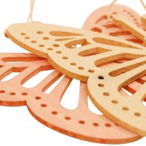 Artikel Decoratieve vlinders decoratie hanger oranje/roze/geel 12cm 12 stuks