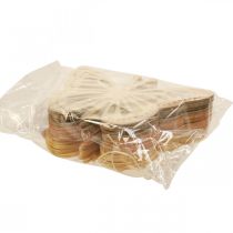 Artikel Decoratieve vlinders decoratieve hanger beige/roze/geel 12cm 12 st