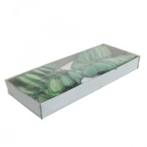 Artikel Decoratieve vlinders groene veervlinders op draad 10cm 12 st
