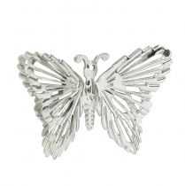 Artikel Decoratieve vlinders metaal hangdecoratie zilver 5cm 30st