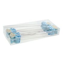 Artikel Decoratieve plug babyblauw 5cm L25cm 20 st