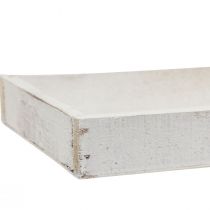 Artikel Decoratief dienblad langwerpig houten dienblad wit shabby 42×14×3cm