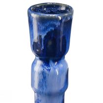 Artikel Decoratieve vaas keramiek blauw groen bruin Ø8cm H18,5cm 3st