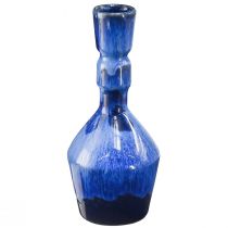 Artikel Decoratieve vaas keramiek blauw groen bruin Ø8cm H18,5cm 3st