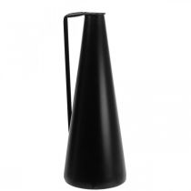 Siervaas metalen handvat vloervaas zwart 20x19x48cm