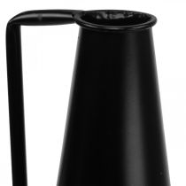 Siervaas metalen handvat vloervaas zwart 20x19x48cm