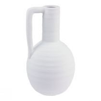 Artikel Decoratieve vaas witte bloemenvaas met handvat keramiek H26cm