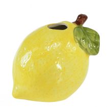 Decoratieve vaas citroen keramiek ovaal geel 11cm×9,5cm×10,5cm