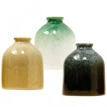 Decoratieve vazen, keramische vazen set rond H9.5cm Ø8cm 3st