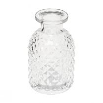 Artikel Decoratieve vazen mini glas helder retro diamant Ø5,5cm H9cm 6 st