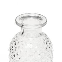 Artikel Decoratieve vazen mini glas helder retro ruit Ø5,5cm H9cm 6st