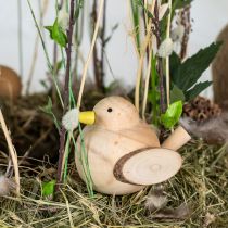 Decoratieve vogels houten vogels tafeldecoratie lente natuur 5cm 6st