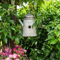 Decoratief vogelhuisje vintage, sierkan metaal om op te hangen H28.5cm