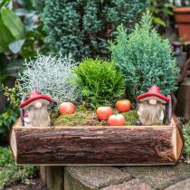 Deco elf keramiek paddestoel hoed tafeldecoratie rood, wit H10.5cm 3st