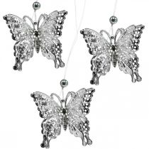 Decoratieve hanger vlinder, huwelijksdecoratie, metalen vlinder, veer 6st