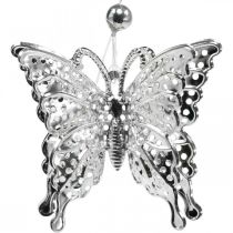 Decoratieve hanger vlinder, huwelijksdecoratie, metalen vlinder, veer 6st