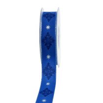 Decoratief tape blauw met patroon 25mm 20m