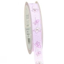 Artikel Decoratief lint bloemen lente cadeaulint lila 15mm 20m