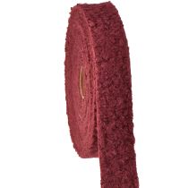Artikel Decoratief lint Bordeaux wollook breed stoffen lint 40mm 8m