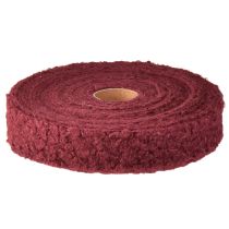 Artikel Decoratief lint Bordeaux wollook breed stoffen lint 40mm 8m