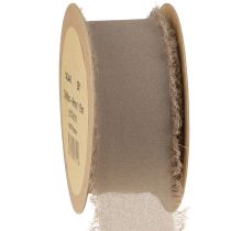 Artikel Decoratief lint bruin chiffon lint modderbruin 40mm 15m