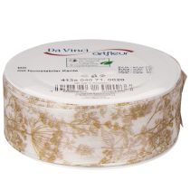 Artikel Cadeaulint met plantmotieven, decoratief dillelint, 40 mm breed, 20 m lang