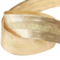 Artikel Decoratief lint goud glitterlint kerstlint 40mm 20m