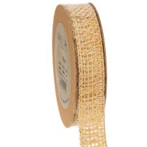 Artikel Decoratief jute lint, geel, naturel, 25 mm; rustiek decoratief jute lint, 10 m