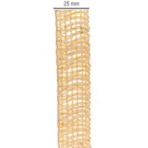 Artikel Decoratief jute lint, geel, naturel, 25 mm; rustiek decoratief jute lint, 10 m