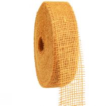 Artikel Decoratief lint jute geel mosterd rasterlint knutsellint 5cm 40m