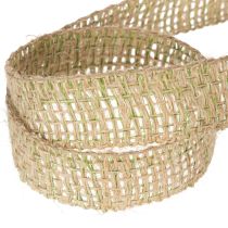 Artikel Groen decoratief lint van jute, naturel, 25 mm breed, 10 m lang