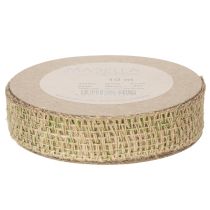 Artikel Groen decoratief lint van jute, naturel, 25 mm breed, 10 m lang