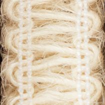 Artikel Decoratief jute lint, natuurlijk cadeaulint, crèmewit, 15 mm x 15 m