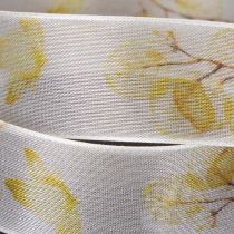 Artikel Decoratief lint met bladermotief, organza lint, 25 mm breed, 20 m lang