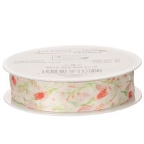 Artikel Cadeaulint met tulpenpatroon, creatief voor speciale gelegenheden en seizoensdecoratie, 2,5 cm breed, 18 m lang