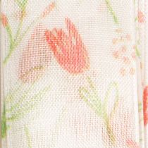 Artikel Cadeaulint met tulpenpatroon, creatief voor speciale gelegenheden en seizoensdecoratie, 2,5 cm breed, 18 m lang