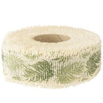 Artikel Decoratief lint junglebladeren katoenen lint groen 30mm 15m