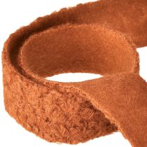 Artikel Decoratief lint roodbruin breed stoffen lint wollook 40mm 8m