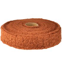 Artikel Decoratief lint roodbruin breed stoffen lint wollook 40mm 8m